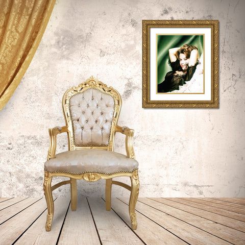 Jane Fonda Gold Ornate Wood Framed Art Print with Double Matting by Hollywood Photo Archive