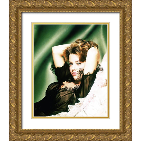 Jane Fonda Gold Ornate Wood Framed Art Print with Double Matting by Hollywood Photo Archive