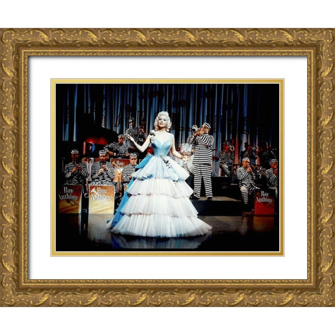 Jane Mansfield - The Girl Cant Help It Gold Ornate Wood Framed Art Print with Double Matting by Hollywood Photo Archive