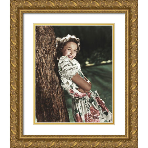 Jane Powell Gold Ornate Wood Framed Art Print with Double Matting by Hollywood Photo Archive