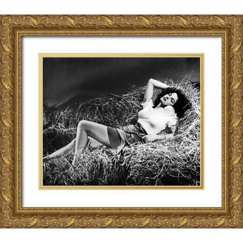 Jane Russell - The Outlaw Gold Ornate Wood Framed Art Print with Double Matting by Hollywood Photo Archive