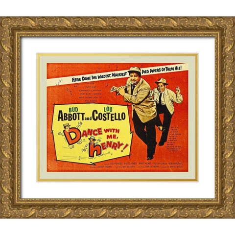 Abbott and Costello - Dance With Me Henry Gold Ornate Wood Framed Art Print with Double Matting by Hollywood Photo Archive