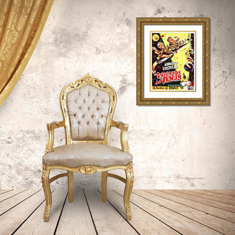 Abbott and Costello - French - Go To Mars Gold Ornate Wood Framed Art Print with Double Matting by Hollywood Photo Archive