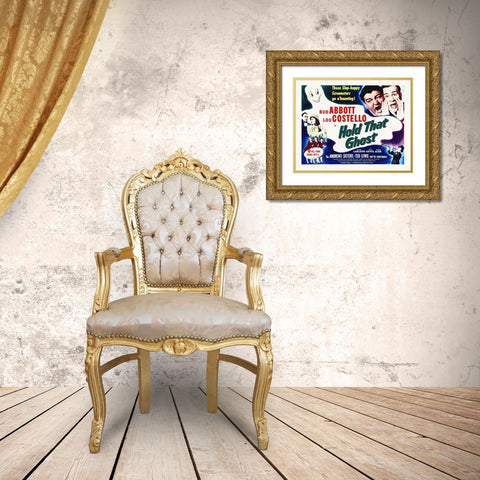 Abbott and Costello - Hold That Ghost Gold Ornate Wood Framed Art Print with Double Matting by Hollywood Photo Archive