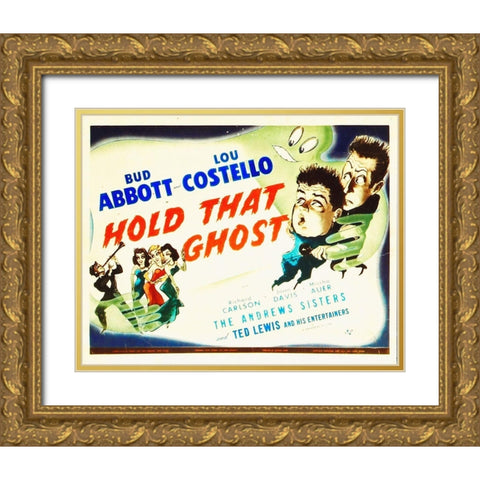 Abbott and Costello - Hold That Ghost Gold Ornate Wood Framed Art Print with Double Matting by Hollywood Photo Archive