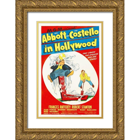 Abbott and Costello - In Hollywood Gold Ornate Wood Framed Art Print with Double Matting by Hollywood Photo Archive