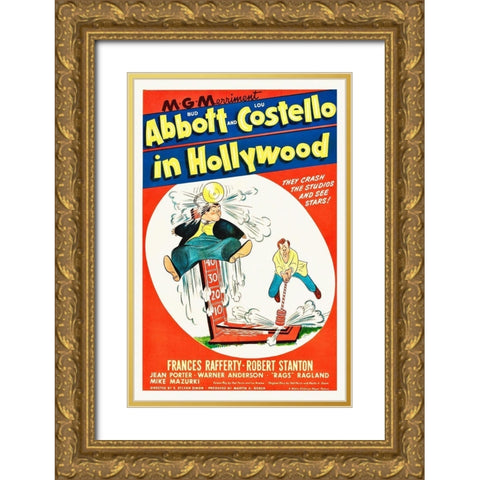 Abbott and Costello - In Hollywood Gold Ornate Wood Framed Art Print with Double Matting by Hollywood Photo Archive