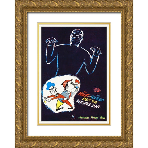 Abbott and Costello - Invisible Man Gold Ornate Wood Framed Art Print with Double Matting by Hollywood Photo Archive