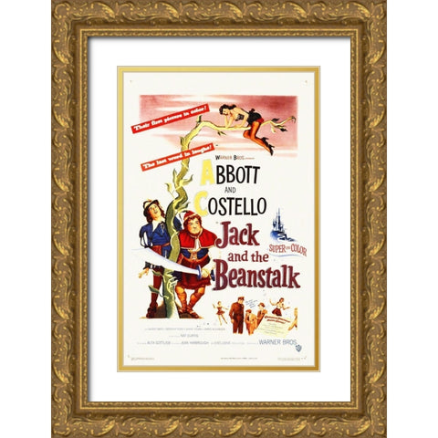 Abbott and Costello - Jack And The Beanstalk Gold Ornate Wood Framed Art Print with Double Matting by Hollywood Photo Archive