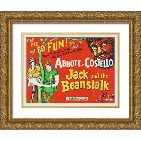 Abbott and Costello - Jack And The Beanstalk Gold Ornate Wood Framed Art Print with Double Matting by Hollywood Photo Archive