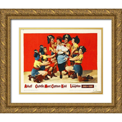 Abbott and Costello - Meet Captain Kidd Gold Ornate Wood Framed Art Print with Double Matting by Hollywood Photo Archive