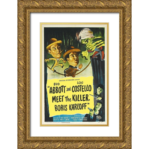 Abbott and Costello - Meet The Killer Gold Ornate Wood Framed Art Print with Double Matting by Hollywood Photo Archive