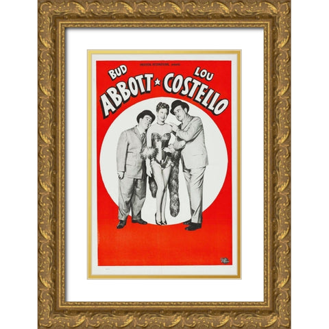Abbott and Costello - Stock Poster Gold Ornate Wood Framed Art Print with Double Matting by Hollywood Photo Archive