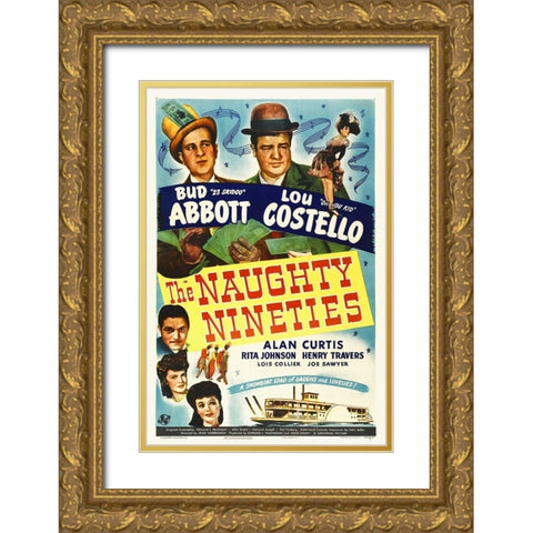 Abbott and Costello - The Naughty Nineties Gold Ornate Wood Framed Art Print with Double Matting by Hollywood Photo Archive