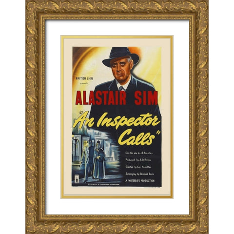 An Inspector Calls Gold Ornate Wood Framed Art Print with Double Matting by Hollywood Photo Archive