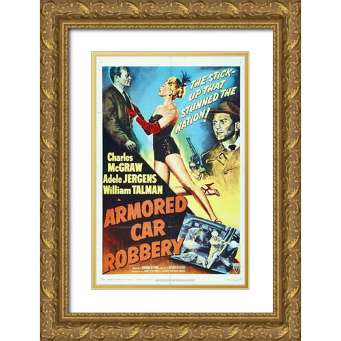 Armored Car Robbery Gold Ornate Wood Framed Art Print with Double Matting by Hollywood Photo Archive