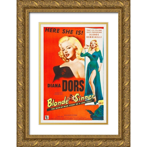Blonde Sinner Gold Ornate Wood Framed Art Print with Double Matting by Hollywood Photo Archive