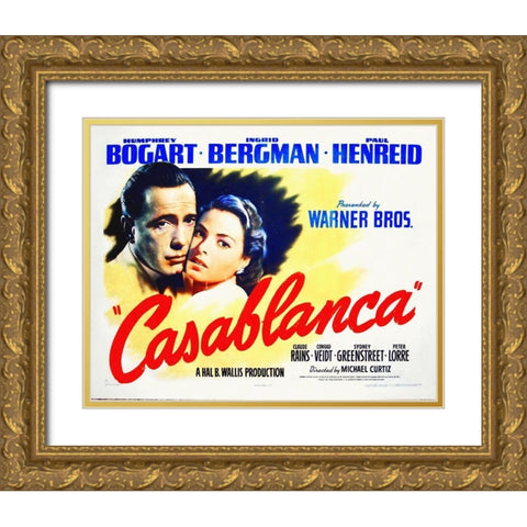 Casablanca Gold Ornate Wood Framed Art Print with Double Matting by Hollywood Photo Archive
