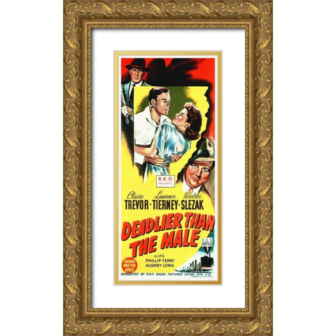 Deadlier Than The Male Gold Ornate Wood Framed Art Print with Double Matting by Hollywood Photo Archive