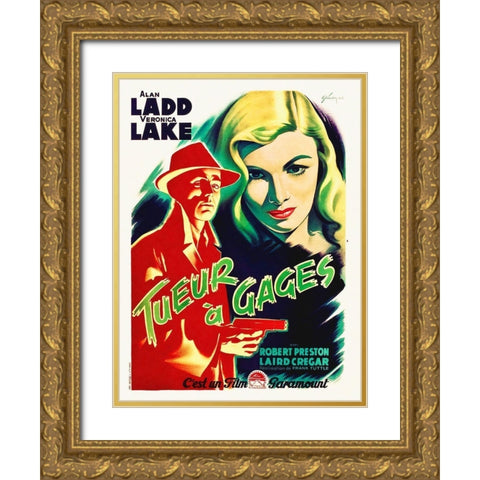 French - This Gun For Hire Gold Ornate Wood Framed Art Print with Double Matting by Hollywood Photo Archive