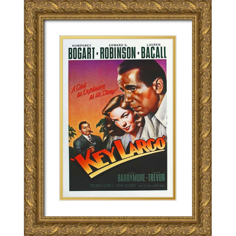 German - Key Largo Gold Ornate Wood Framed Art Print with Double Matting by Hollywood Photo Archive