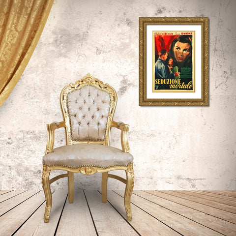 Italian - Angel Face Gold Ornate Wood Framed Art Print with Double Matting by Hollywood Photo Archive