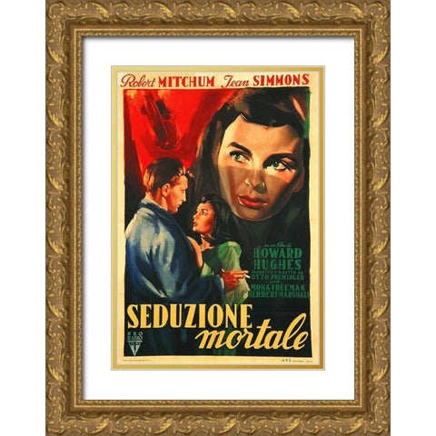 Italian - Angel Face Gold Ornate Wood Framed Art Print with Double Matting by Hollywood Photo Archive