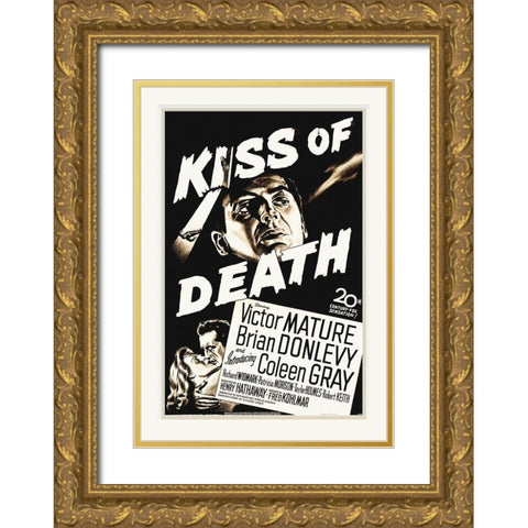 Kiss Of Death Gold Ornate Wood Framed Art Print with Double Matting by Hollywood Photo Archive