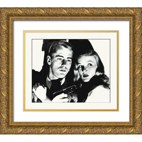 Promotional Still - This Gun For Hire Gold Ornate Wood Framed Art Print with Double Matting by Hollywood Photo Archive
