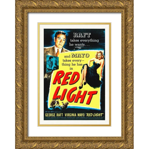 Red Light Gold Ornate Wood Framed Art Print with Double Matting by Hollywood Photo Archive