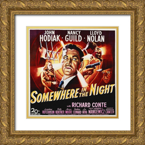 Somewhere In The Night Gold Ornate Wood Framed Art Print with Double Matting by Hollywood Photo Archive