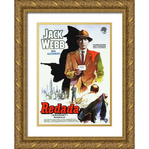 Spanish - Dragnet Gold Ornate Wood Framed Art Print with Double Matting by Hollywood Photo Archive