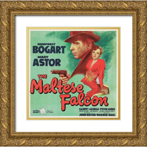 The Maltese Falcon Gold Ornate Wood Framed Art Print with Double Matting by Hollywood Photo Archive