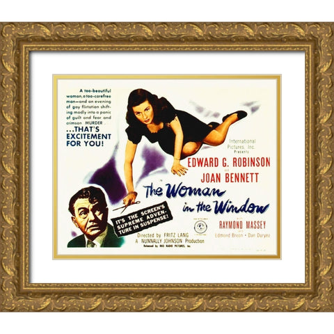 The Woman In The Window   Directed By Fritz Lang   1944 Gold Ornate Wood Framed Art Print with Double Matting by Hollywood Photo Archive