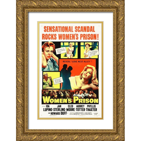 Womens Prison Gold Ornate Wood Framed Art Print with Double Matting by Hollywood Photo Archive