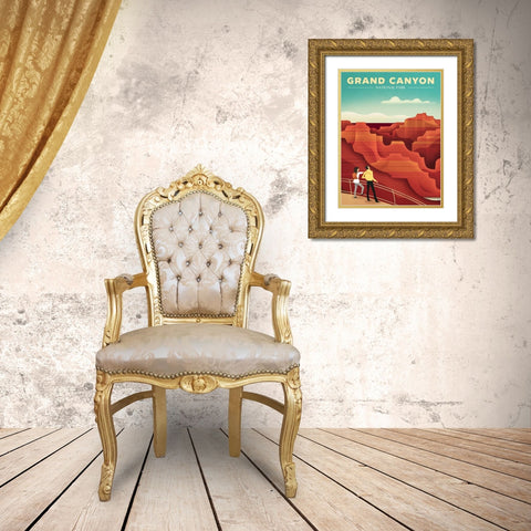 Grand Canyond National Park Gold Ornate Wood Framed Art Print with Double Matting by Wickstrom, Martin