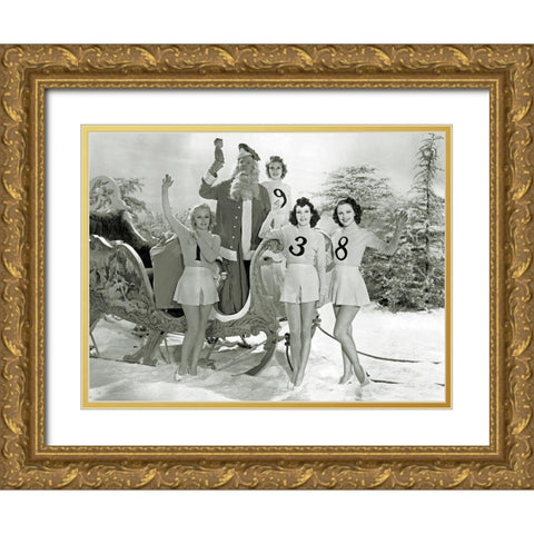 Happy New Year 1938 - W.C. Fields Gold Ornate Wood Framed Art Print with Double Matting by Hollywood Photo Archive