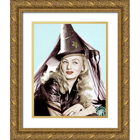 I Married a Witch - Veronica Lake Gold Ornate Wood Framed Art Print with Double Matting by Hollywood Photo Archive
