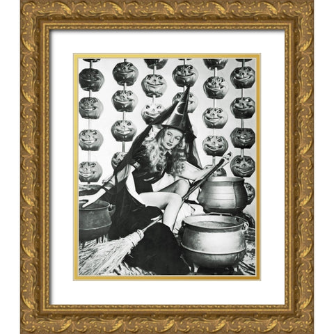 I Married a Witch - Veronica Lake Gold Ornate Wood Framed Art Print with Double Matting by Hollywood Photo Archive