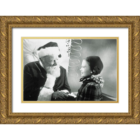 Promotional Still - Miracle on 34th Street Gold Ornate Wood Framed Art Print with Double Matting by Hollywood Photo Archive