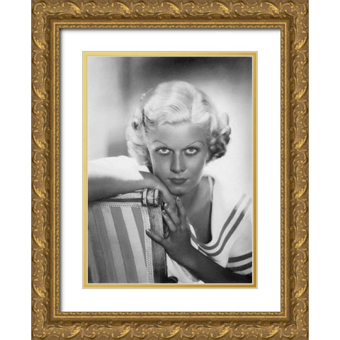Jean Harlow Gold Ornate Wood Framed Art Print with Double Matting by Hollywood Photo Archive