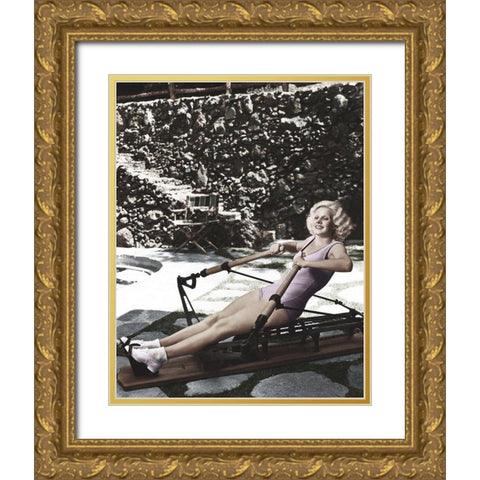 Jean Harlow Gold Ornate Wood Framed Art Print with Double Matting by Hollywood Photo Archive