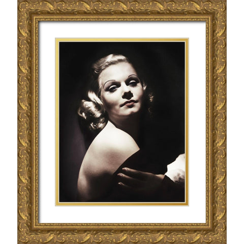 Jean Harlow Gold Ornate Wood Framed Art Print with Double Matting by Hollywood Photo Archive