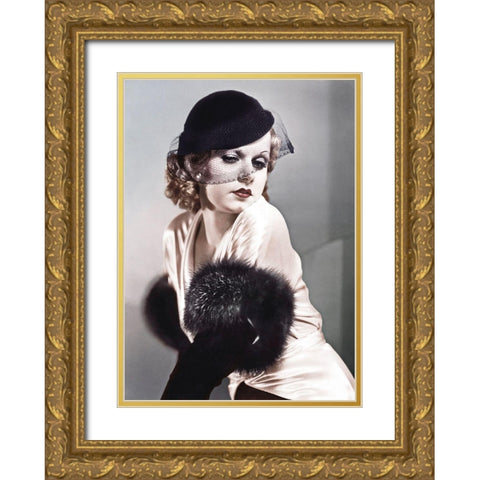 Jean Harlow Gold Ornate Wood Framed Art Print with Double Matting by Hollywood Photo Archive