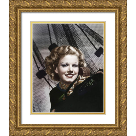 Jean Harlow Gold Ornate Wood Framed Art Print with Double Matting by Hollywood Photo Archive