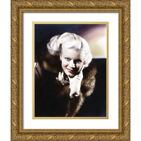 Jean Harlow Gold Ornate Wood Framed Art Print with Double Matting by Hollywood Photo Archive
