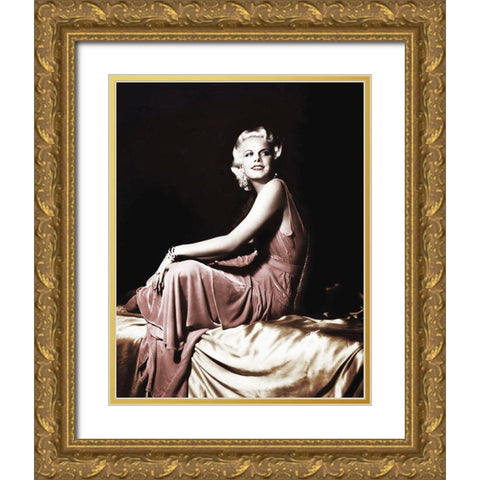 Jean Harlow Gold Ornate Wood Framed Art Print with Double Matting by Hollywood Photo Archive