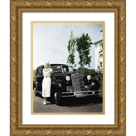 Jean Harlow Gold Ornate Wood Framed Art Print with Double Matting by Hollywood Photo Archive