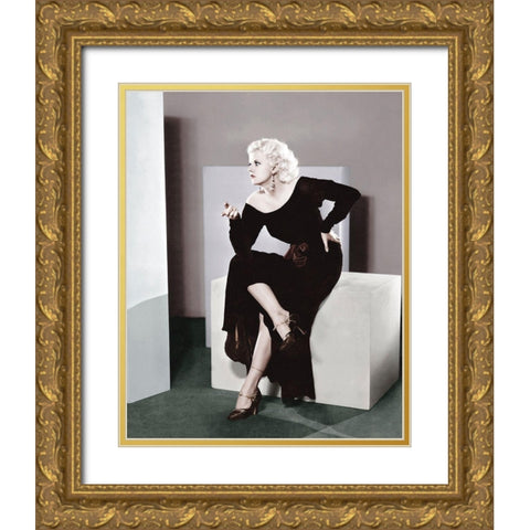 Jean Harlow Gold Ornate Wood Framed Art Print with Double Matting by Hollywood Photo Archive