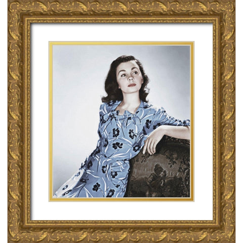 Jean Simmons Gold Ornate Wood Framed Art Print with Double Matting by Hollywood Photo Archive